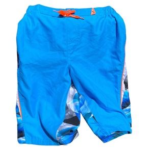 ZeroXposure Boys XL 18/20 Swim Trunks Board Shorts Cargo Blue Black White EUC